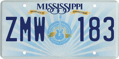 MS license plate ZMW183