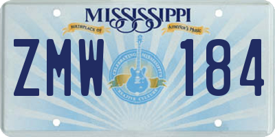 MS license plate ZMW184
