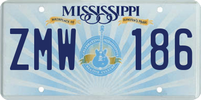 MS license plate ZMW186