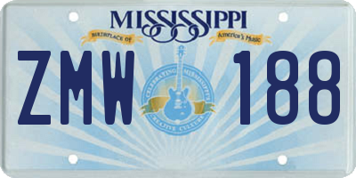 MS license plate ZMW188