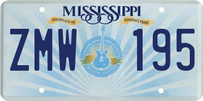 MS license plate ZMW195