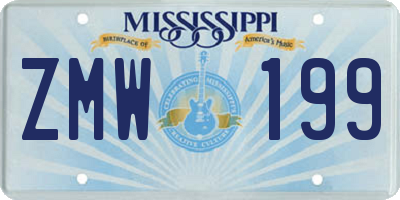 MS license plate ZMW199