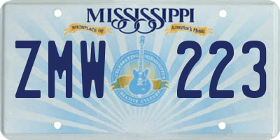 MS license plate ZMW223