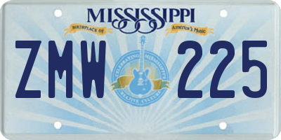 MS license plate ZMW225