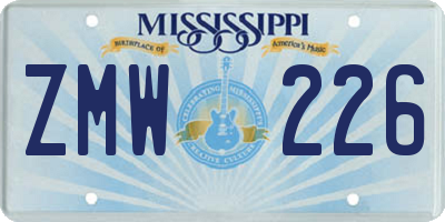 MS license plate ZMW226