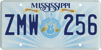 MS license plate ZMW256
