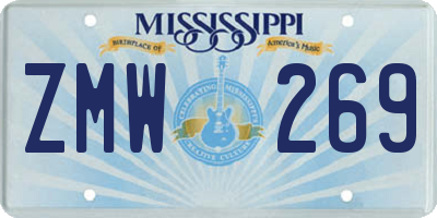 MS license plate ZMW269
