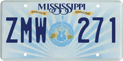 MS license plate ZMW271