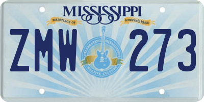 MS license plate ZMW273