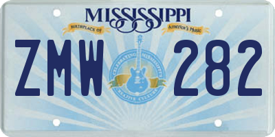 MS license plate ZMW282
