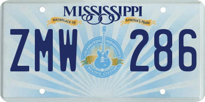 MS license plate ZMW286