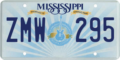 MS license plate ZMW295