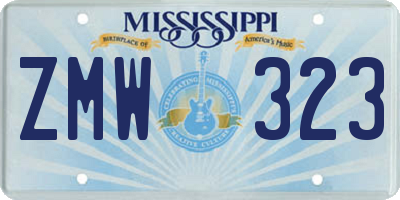 MS license plate ZMW323