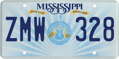 MS license plate ZMW328