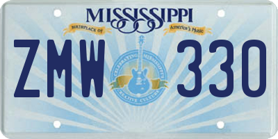 MS license plate ZMW330