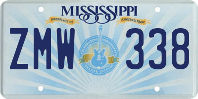 MS license plate ZMW338
