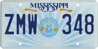 MS license plate ZMW348