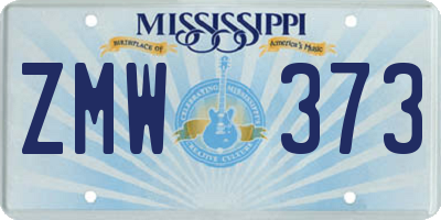MS license plate ZMW373