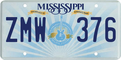 MS license plate ZMW376