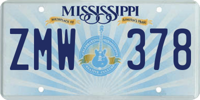 MS license plate ZMW378