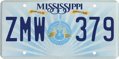 MS license plate ZMW379