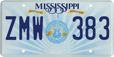 MS license plate ZMW383