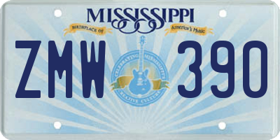 MS license plate ZMW390