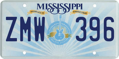 MS license plate ZMW396