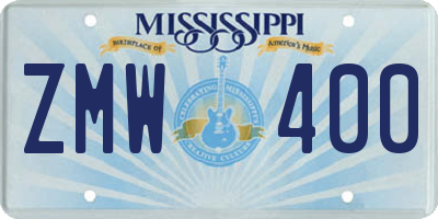 MS license plate ZMW400