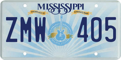 MS license plate ZMW405