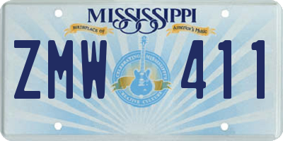MS license plate ZMW411