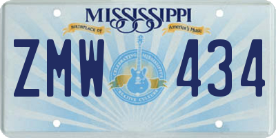 MS license plate ZMW434