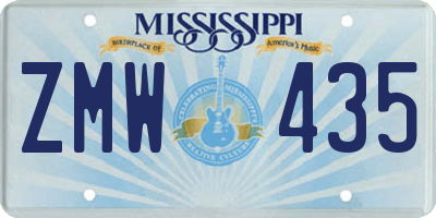 MS license plate ZMW435