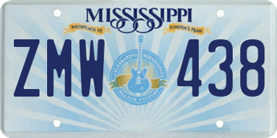 MS license plate ZMW438