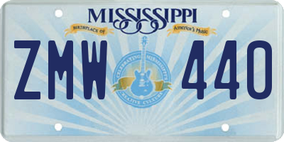MS license plate ZMW440