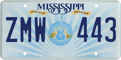 MS license plate ZMW443
