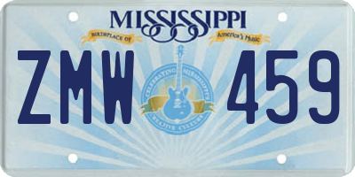 MS license plate ZMW459