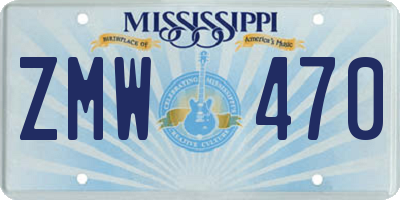 MS license plate ZMW470