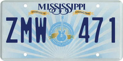MS license plate ZMW471