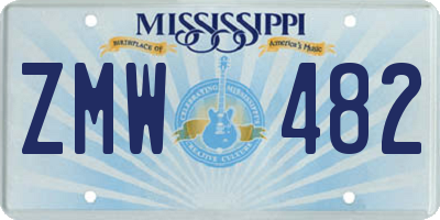 MS license plate ZMW482