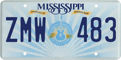 MS license plate ZMW483