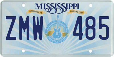 MS license plate ZMW485