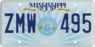 MS license plate ZMW495