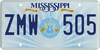 MS license plate ZMW505