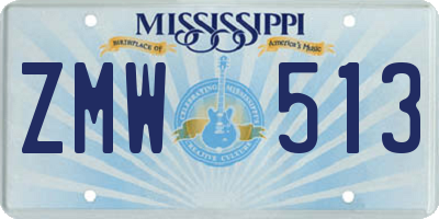 MS license plate ZMW513