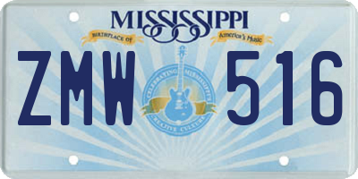 MS license plate ZMW516