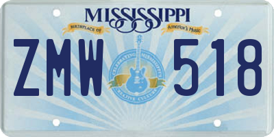 MS license plate ZMW518