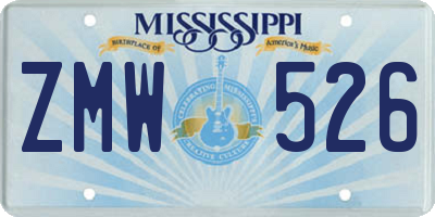 MS license plate ZMW526