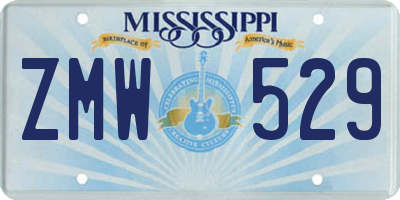 MS license plate ZMW529