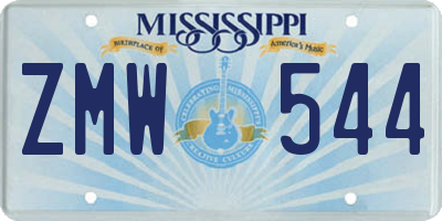 MS license plate ZMW544